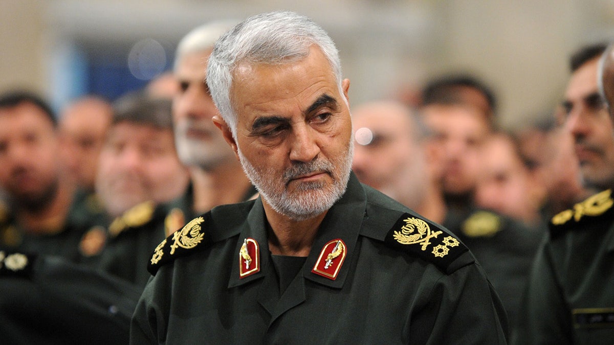Iranian general Qassem Soleimani appears in a military uniform