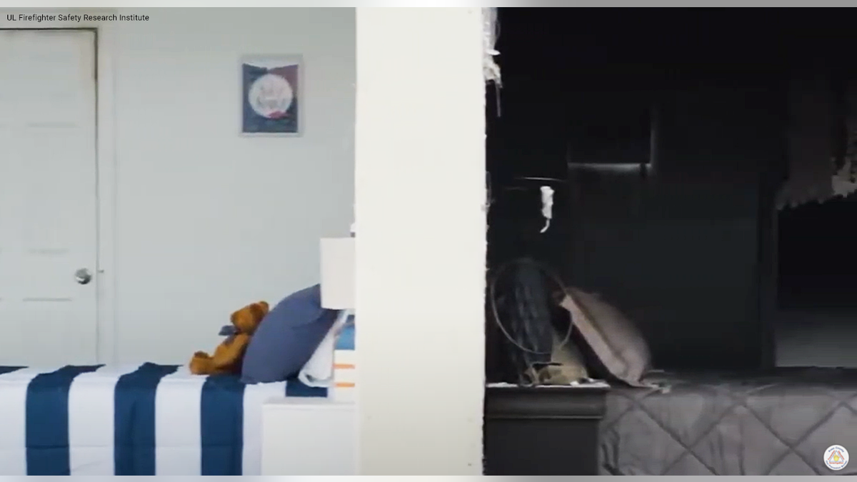 In this photo from the UL Firefighter Safety Research Institute you can see the importance of sleeping with your bedrooms closed at night.