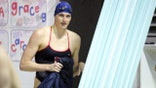 Lia Thomas of the Pennsylvania Quakers after competing in a freestyle event during a tri-meet against the Yale Bulldogs and the Dartmouth Big Green at Sheerr Pool on the campus of the University of Pennsylvania on January 8, 2022 in Philadelphia, Pennsylvania.