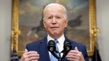 U.S. President Joe Biden speaks on the retirement of Supreme Court Associate Justice Stephen Breyer in the Roosevelt Room of the White House in Washington, D.C., U.S., on Thursday, Jan. 27, 2022. The retirement of Breyer is giving Biden a chance to fill the vacancy with the court's first Black woman and setting up a confirmation showdown in the Senate.