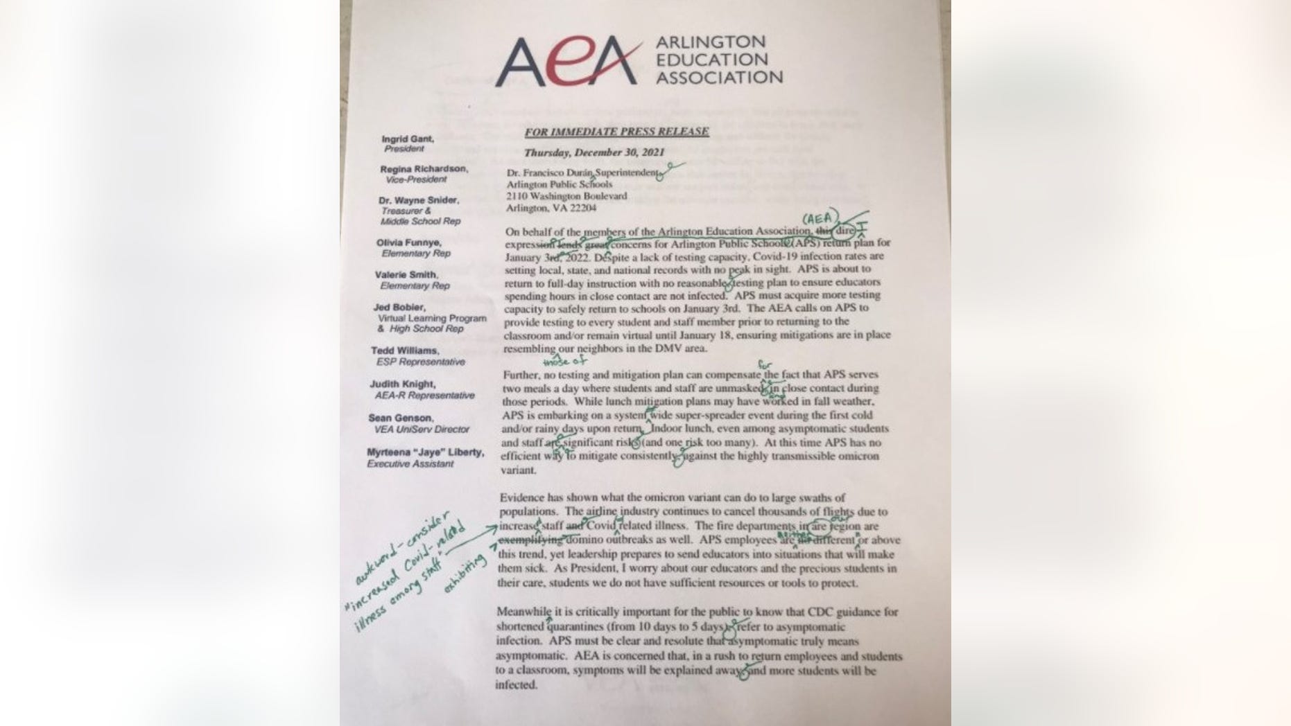 Virginia teachers union mocked for grammatical errors in COVID-19 letter