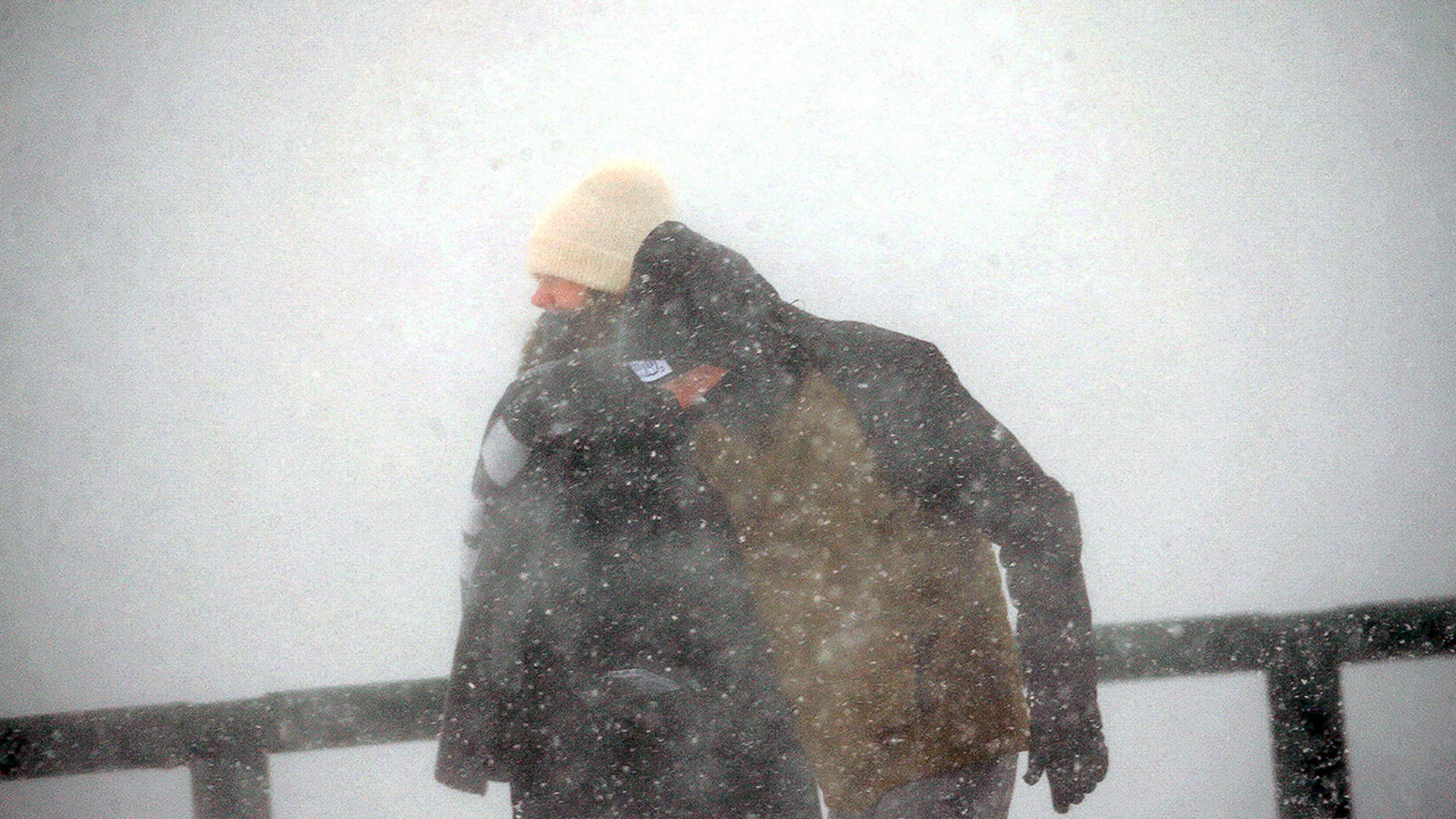 Snow drifts start to get bigger as storm grows stronger in Cohasset, MA on Jan. 29, 2022 in near whiteout conditions.
