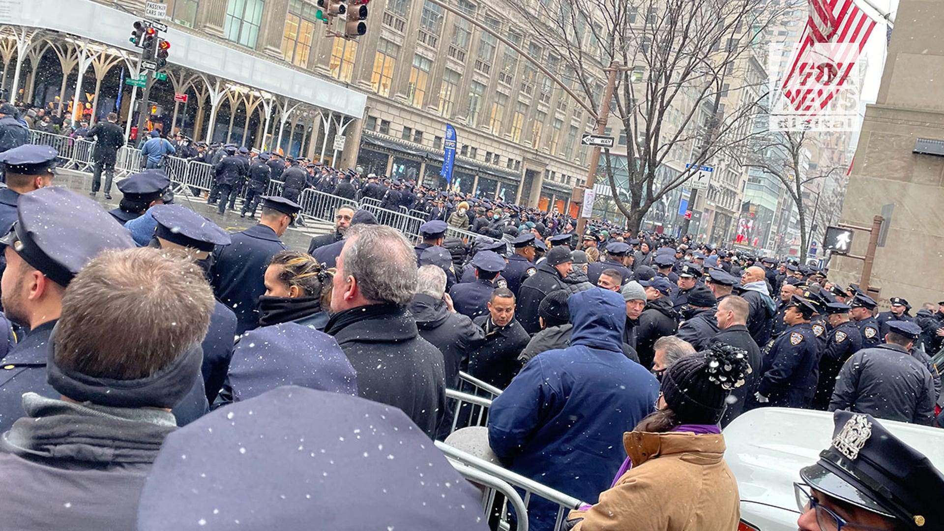 Thousands gather to pay their final respects to slain NYPD officer Jason Rivera, Jan. 28, 2022.