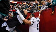 Eagles' Jalen Hurts narrowly avoids injury after FedExField railing collapses