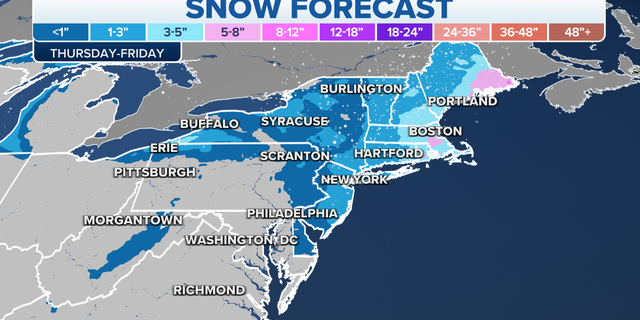 Northeast snow forecast