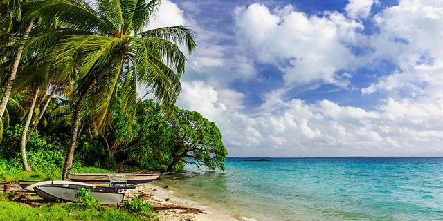 Tabuaeran beach on the Fanning Island, Republic of Kiribati