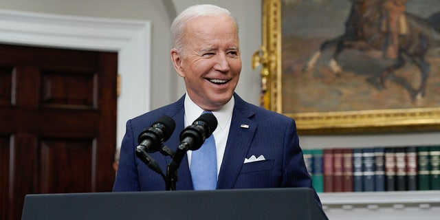 President Joe Biden speaks on the retirement of Supreme Court Justice Stephen Breyer at the White House on Thursday, Jan. 27, 2022.