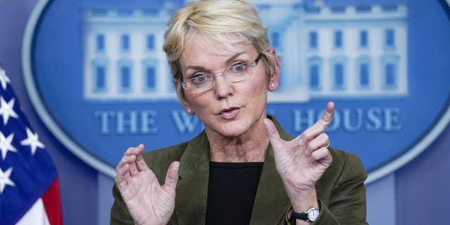 Energy Secretary Jennifer Granholm speaks during a press briefing at the White House on Nov. 23. (AP Photo/Evan Vucci, File)