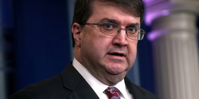 Robert Wilkie, Secretary of Veterans Affairs, will hold a briefing at the White House in Washington, DC, on November 8, 2019.