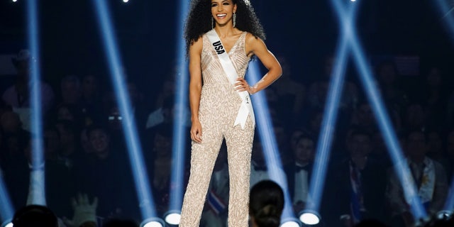 Miss USA, Cheslie Kryst competes in the Miss Universe pageant at Tyler Perry Studios in Atlanta, Georgia, U.S. December 8, 2019. Picture taken December 8, 2019.