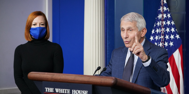 Dr. Anthony Fauci speaks to the media during the daily briefing at the White House on Dec. 1, 2021.
