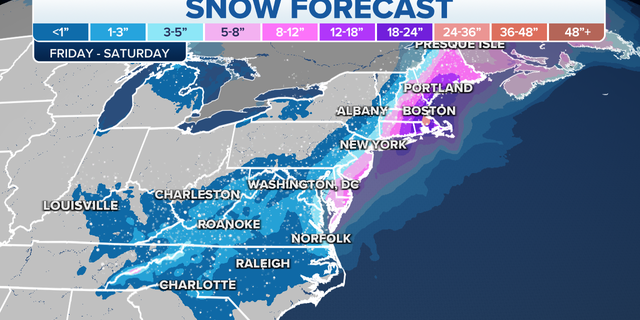 Eastern snow forecast