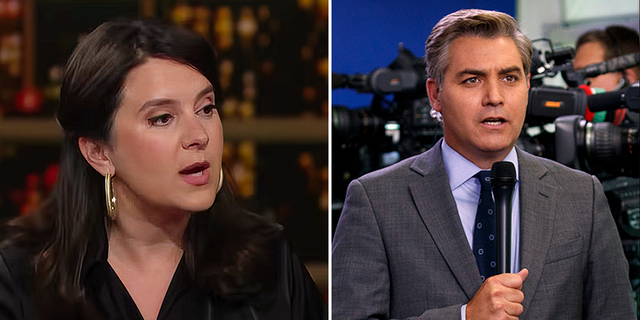 CNN anchor Jim Acosta was moved from the White House to the weekend anchor desk. (AP Photo/Evan Vucci)/ HBO screengrab of Bari Weiss on 'Real Time with Bill Maher' Friday, Jan. 21, 2022.