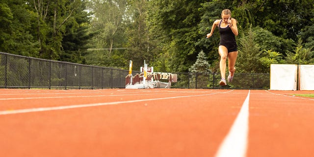 Chelsea Mitchell at Veterans Stadium in New Britain, Connecticut, in 2021.