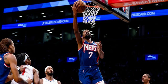 NBA Reschedules Postponed Games, Makes Other Adjustments - Fox News 2 Brooklyn Nets forward Kevin Durant (7) shoots against the Los Angeles Clippers during the first half of an NBA basketball game Saturday, Jan. 1, 2022, in New York.