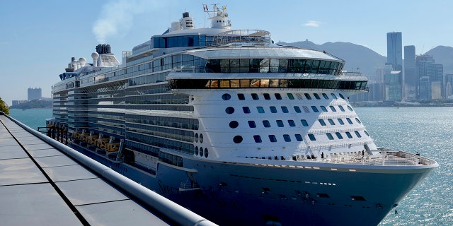 Spectrum of the Seas cruise ship is docked at Kai Tak cruise terminal in Hong Kong Wednesday, Jan. 5, 2022. (AP Photo/Vincent Yu)