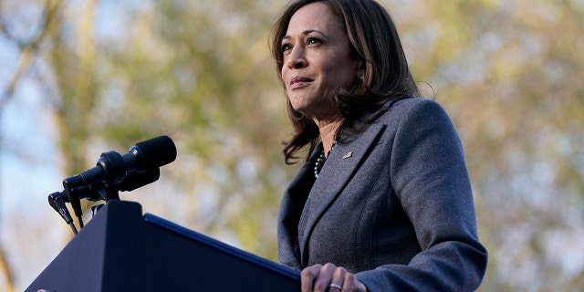 Vice President Kamala Harris speaks before President Biden at Atlanta University Center Consortium, on the grounds of Morehouse College and Clark Atlanta University, Jan. 11, 2022, in Atlanta.