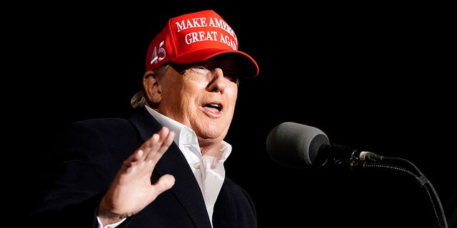 Former President Donald Trump speaks at a rally, Saturday, Jan. 15, 2022, in Florence, Arizona. (Associated Press)