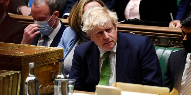 Jan. 19, 2022: In this photo provided by UK Parliament, Britain's Prime Minister Boris Johnson attends Prime Minister's Questions in the House of Commons, in London.(Jessica Taylor/UK Parliament via AP, File)