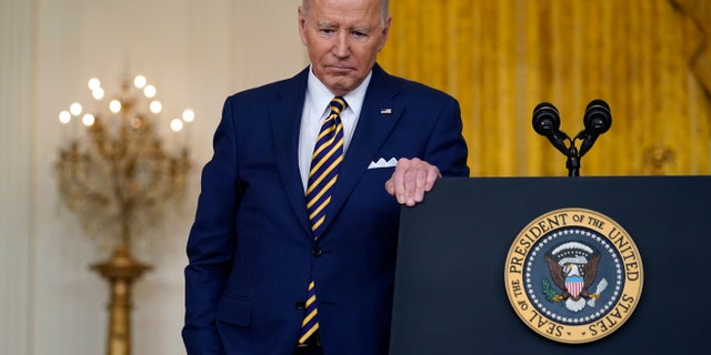 President Biden listens to a question during a news conference in the East Room of the White House in Washington, Wednesday, Jan. 19, 2022. (AP Photo / Susan Walsh)
