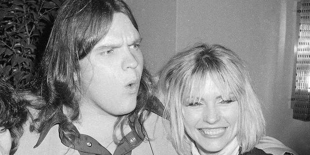 Rock star Meat Loaf is photographed with Blondie lead singer Deborah Harry at the party for the premiere of the movie "Roadie," June 12, 1980, in New York.