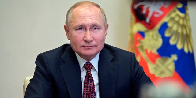 Russian President Vladimir Putin in Moscow, Russia, Tuesday, Jan. 25, 2022. Putin said previously that the collapse of the Soviet Union was the worst geopolitical tragedy of the 20th century.