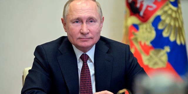 Russian President Vladimir Putin in Moscow, Russia, Tuesday, Jan. 25, 2022. Putin said previously that the collapse of the Soviet Union was the worst geopolitical tragedy of the 20th century.