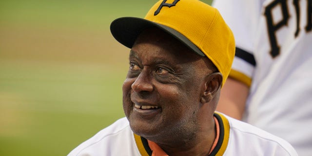 FILE - Gene Clines, a member of the 1971 World Champion Pittsburgh Pirates, takes part in a celebration of the 50th anniversary of the championship season before of a baseball game between the Pirates and the New York Mets in Pittsburgh, Saturday, July 17, 2021. Clines, part of the first all-minority lineup in Major League Baseball history and a line drive-hitting outfielder for the 1971 World Series champion Pittsburgh Pirates, died Thursday, Jan. 27, 2022. He was 75. Clines’ wife, Joanne, told the Pirates that Clines died at his home in Bradenton, Florida.