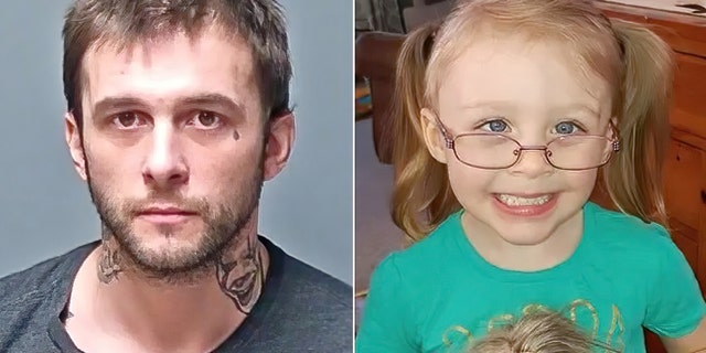 Left: Adam Montgomery, who police arrested this week on child abuse and endangerment charges in connection with an alleged assault on his daughter from 2019 and her disappearance. Right: Missing Harmony Montgomery