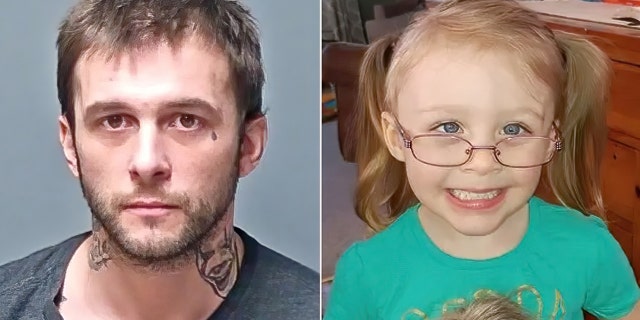 Left: Adam Montgomery, who police arrested this week on child abuse and endangerment charges in connection with an alleged assault on his daughter from 2019 and her disappearance. Right: Missing Harmony Montgomery