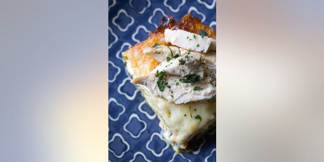 Chicken Alfredo lasagna is officially our new favorite weeknight dinner.