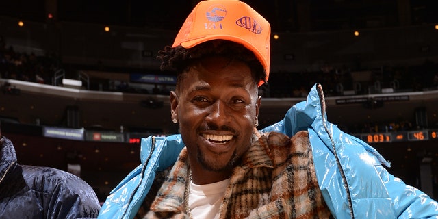 Former NFL player Antonio Brown poses for a photo during a game between the Utah Jazz and Los Angeles Lakers Jan. 17, 2022, at Crypto.Com Arena in Los Angeles.
