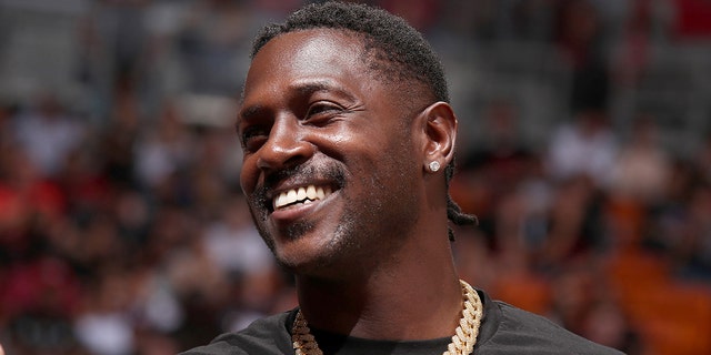 Antonio Brown attends a Miami Heat-Memphis Grizzlies game on Oct. 23, 2019, at American Airlines Arena in Miami, Florida.