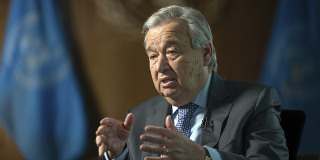 United Nations Secretary-General Antonio Guterres speaks during an interview at the U.N. headquarters in New York City on Jan. 20.