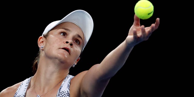 Australia's Ashleigh Barty in action during the final against Danielle Collins of the U.S.