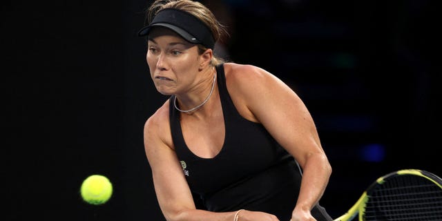 Danielle Collins of the U.S. in action during the final against Australia's Ashleigh Barty.