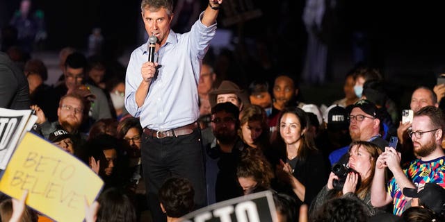 Texas Democrat gubernatorial candidate Beto O'Rourke speaks during a campaign event in Fort Worth, Texas.