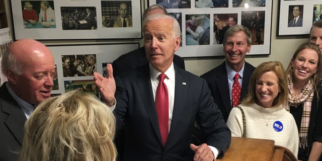 New Hampshire Secretary of State Bill Gardner, with then-Democratic presidential candidate and former Vice President Joe Biden as Biden files his papers to be on the nation's earliest presidential primary ballot, on Nov. 8, 2019, at the Statehouse in Concord, N.H