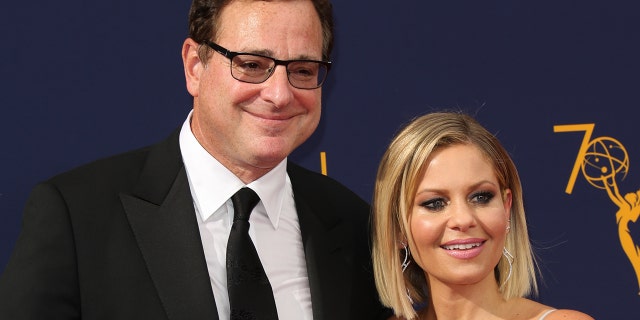 Candace Cameron Bure (right) shared a touching tribute to her TV dad, Bob Saget (left).