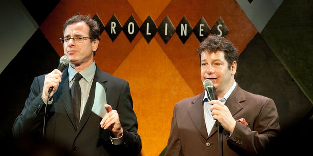 Comedian Bob Saget and comedian Jeffrey Ross at Stand Up For Scleroderma at Carolines On Broadway on November 8, 2010 in New York, City.