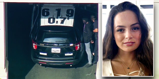 Aerial images obtained by FOX 11 Los Angeles show police putting him into the back of a police SUV ahead of his expected transfer to LAPD custody.