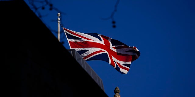 The U.K. flag waves atop of Cabinet Office, in London on Monday.