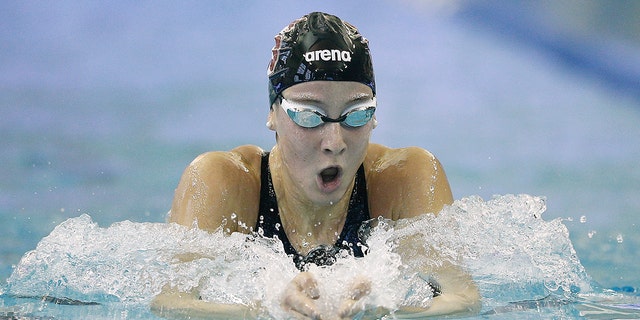 Brooke Forde competes in heat 5 of the Women's 400 LC Meter Individual Medley during day three of the 2019 Toyota U.S. Open Championships at the Georgia Tech Campus Recreation Center, Dec. 6, 2019, in Atlanta.