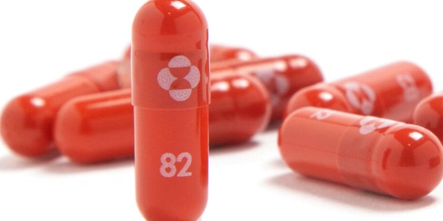 This undated file image provided by Merck & Co. shows their new antiviral medication molnupiravir.