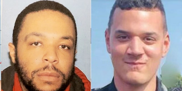 Anthony Butler Jr., 28, left, was one of two suspects being held in connection with Friday's shooting death of Cleveland police Officer Shane Bartek, authorities say.