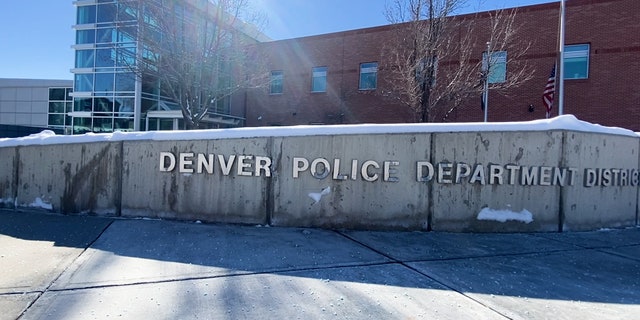 Photo of Denver Police Department sign in Colorado. 