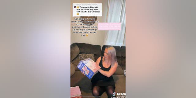 Holly Pomeroy, 29, from Central Florida, posted several videos about the discovered gifts on TikTok last week, including the moment she opened the gifts labeled for her. (Courtesy of Holly Pomeroy)