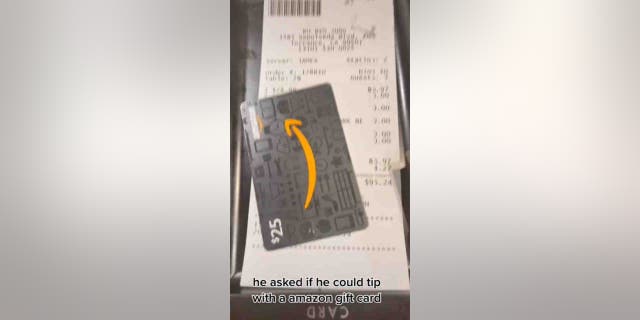 The clip inspired a debate in the comments about whether an Amazon gift card is a good tip for a restaurant server, with some arguing that it’s a bad tip, while others saying they would have liked a gift card tip. 