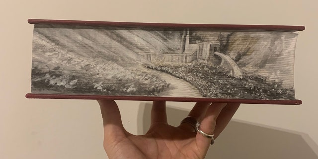 Jackson has painted on the edges of copies of literary classics such as the "Harry Potter" series, "The Lord of the Rings" trilogy and the "Dune" trilogy.