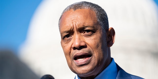 D.C. Attorney General Karl Racine speaks during a news conference outside the U.S. Capitol, Dec. 14, 2021.